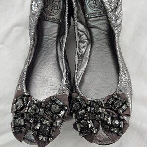 Tory Burch Metallic Ballet Flats 6.5